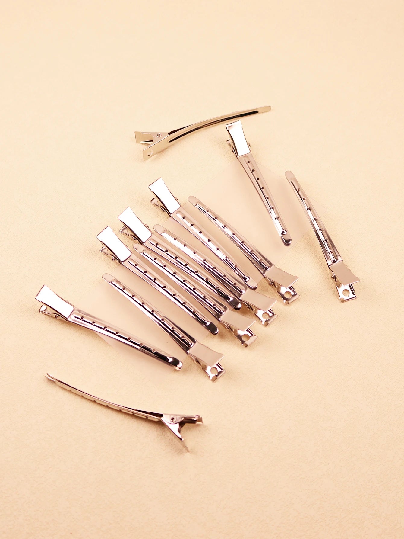 12pcs Stainless Steel Spike Alligator Duck Bill Salon Clips Metallic Hair Barrettes Hair Clips ，Special for real hair wigs