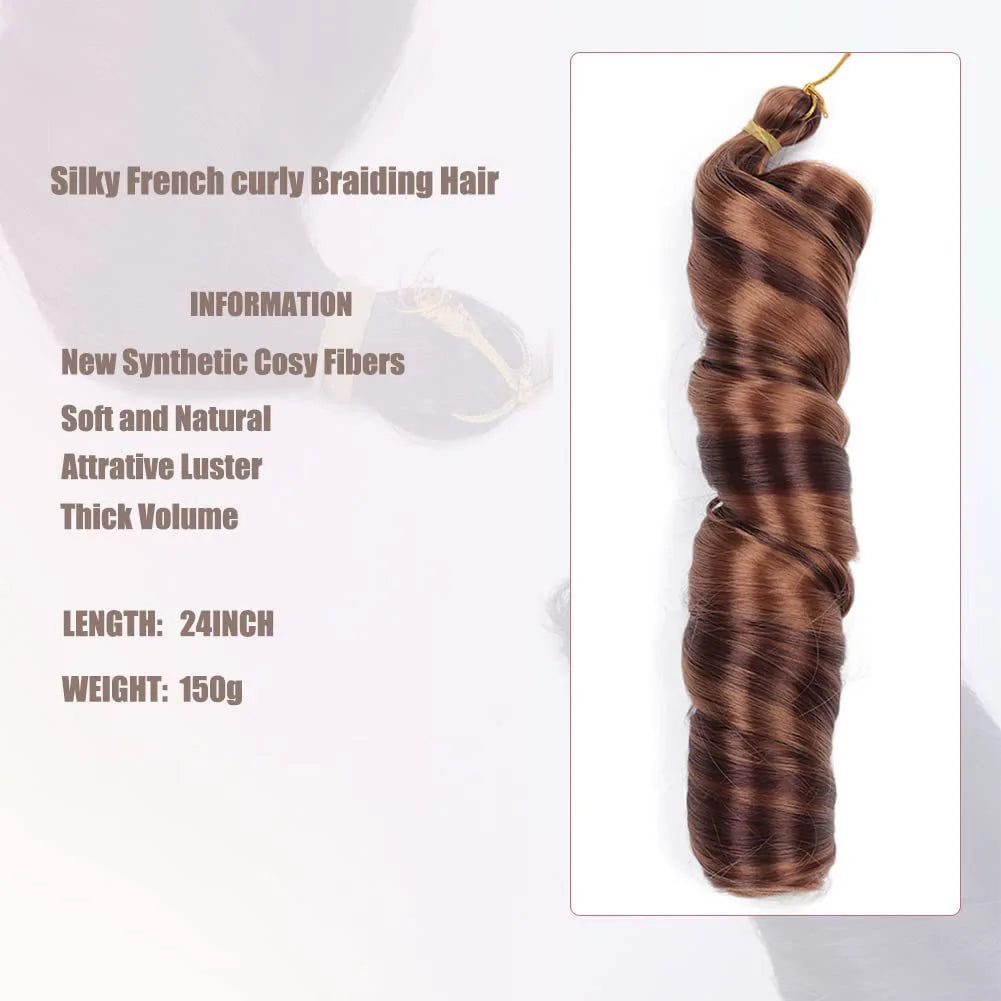 22 Inch Loose Wave Spiral Curl Synthetic Braids High Temperature Ombre Pre Stretched Hair Extensions French Curls For Women