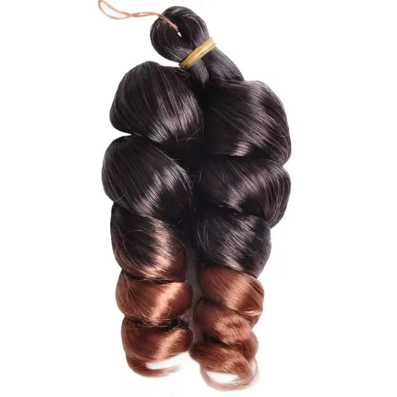 Synthetic Loose Wave Crochet Hair 12 Inch French Loose Curled Body Wave Woven Hair Water Wave Women's Wig Monochrome Mixed Color