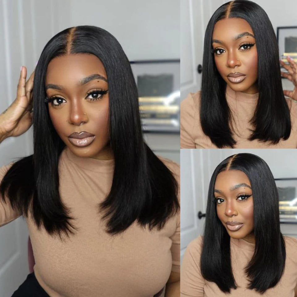 Straight Short Bob Lace Frontal Human Hair Wigs Ombre Blonde HD Transparent Brazilian Highlight 13x6x2 Lace Front Wig For Women