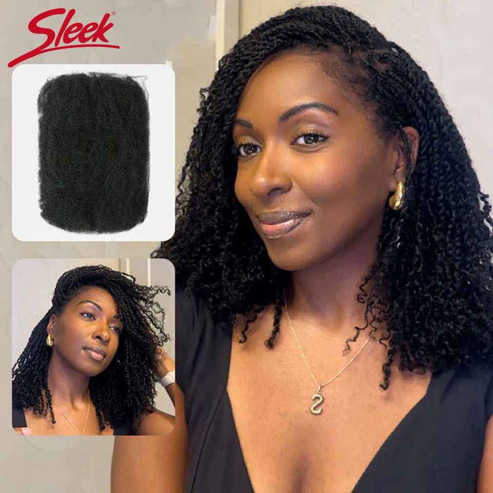 Brazilian QVR Afro Kinky Bulk Human Hair For Braiding Dreadlock Hair 50g/pc Virgin Natural Brown Remy Human Hair Extension