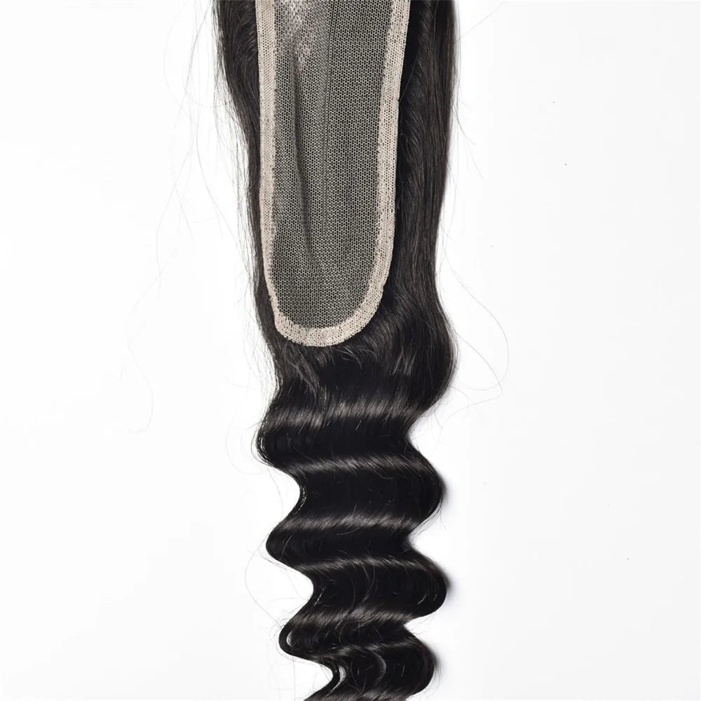 2x6 Deep Wave Closure Lace Closure Human Hair Natural Color Closure Unprocessed Brazilian Virgin Remy Hair Middle Part For Woman