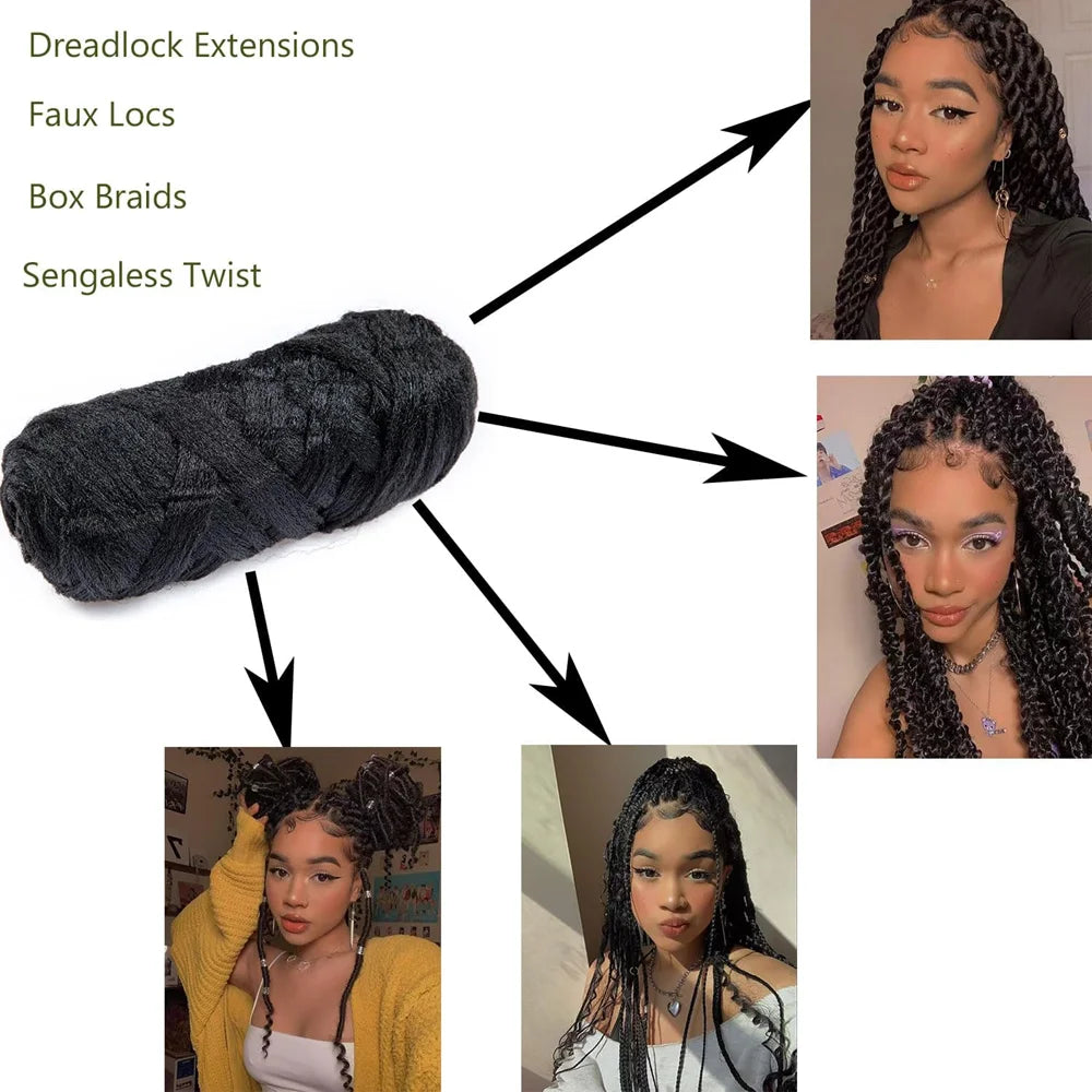 Black Brazil Wool Hair Acrylic Extension Yaki Synthetic Hair Senegalese Twist Faux Locs Wraps Jumbo Crochet Braiding Hair
