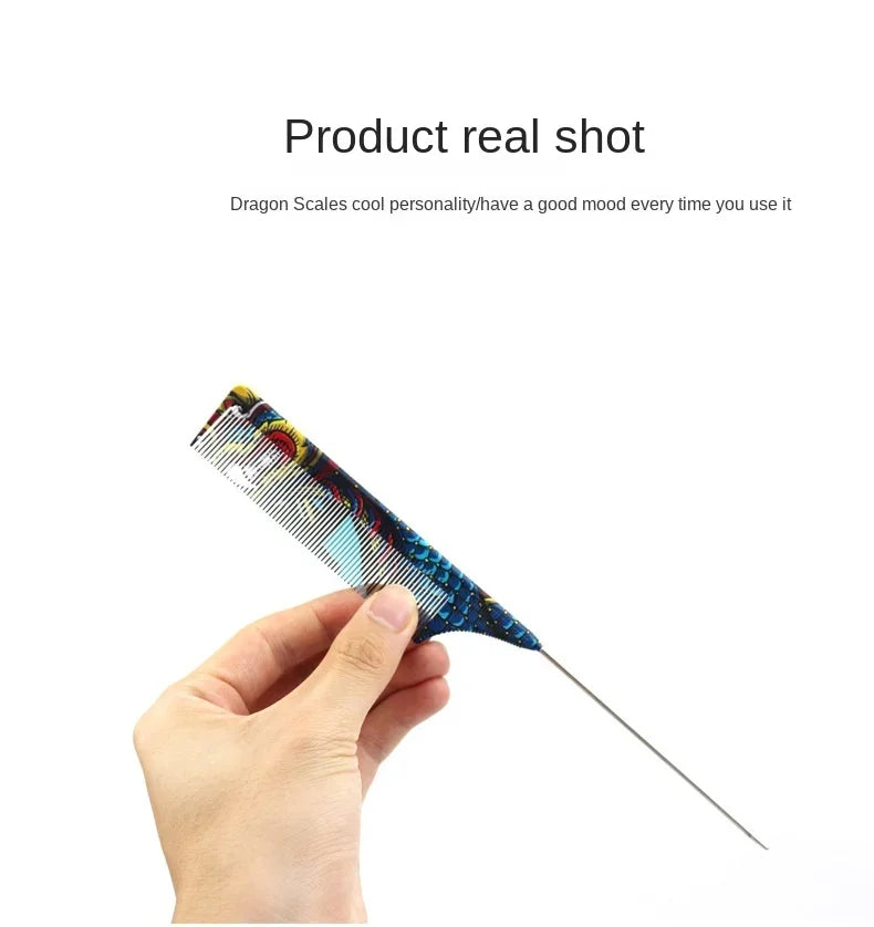 Chinese Dragon Personality Hair Cutting Comb Salon Hair Stylist Professional Male Pointed Tail Comb Special for Real Hair Wigs