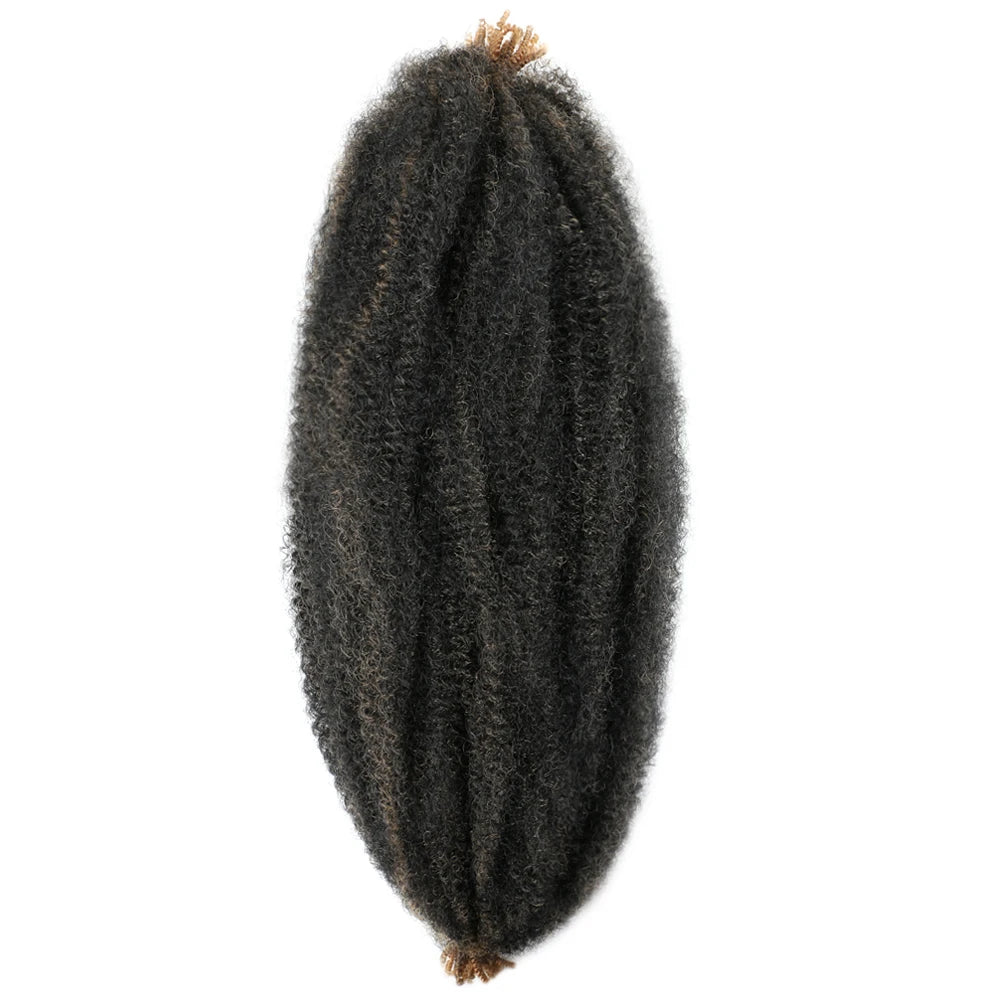 Afro Kinky Curly Marley Braid Crochet Hair Synthetic Braiding Hair Extension 16/24 Inch Afro Curl Crochet Braids For Women