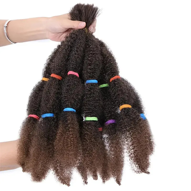 Afro Kinky Twist Braiding Hair 12 Inch Pre Fluffied Afro Kinky Hair Synthetic Bulk Hair Extensions For Women Ombre Braiding Hair