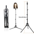 150 cm Mannequin Head Stand, Upgrade Foldable Wig Stand Tripod for Cosmetology Hairdressing Training, Adjustable Wig Head Stand