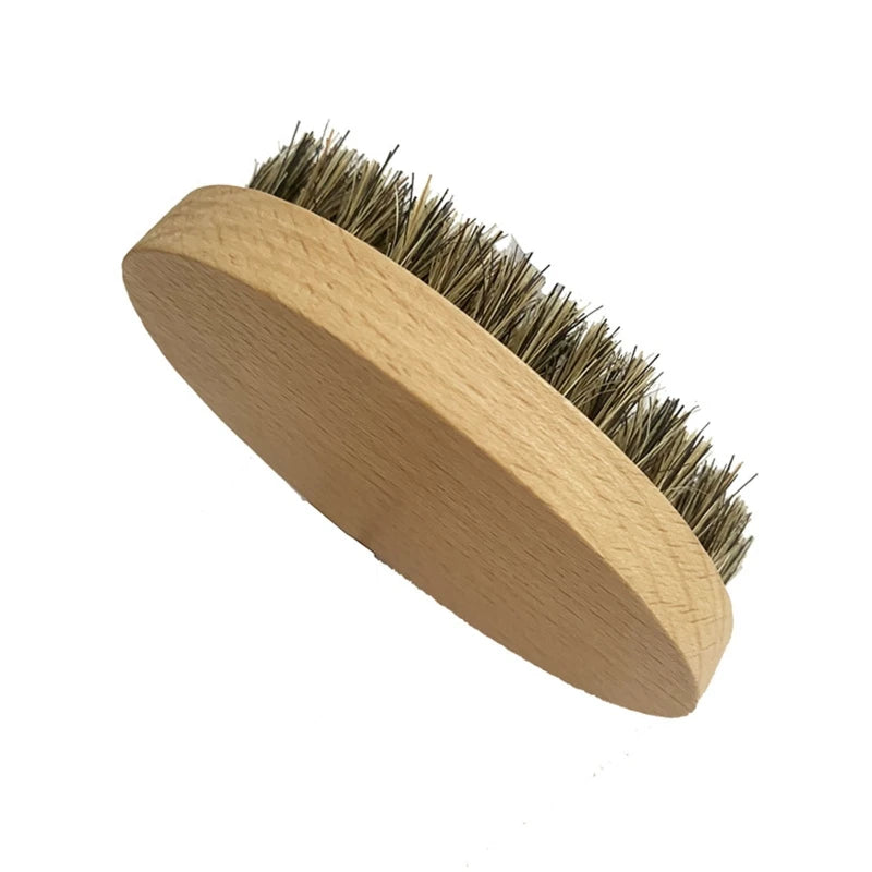 Beard Grooming Brush Oval Men Beard Brush for FACIAL Hair Soft Boar Bristle Brus,Special for Real Hair Wigs