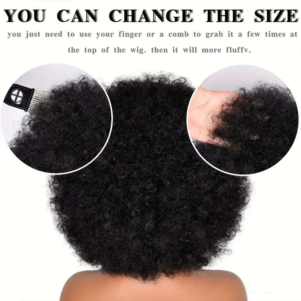 10inch Synthetic Afro Wigs Soft Natural Looking and Bouncy 70s Huge Fluffy Puff Wigs for Cosplay And Daily Party Cosplay Costume