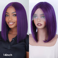 Sleek Ombre Pink Transparent Short T Lace Bob Human Hair Wigs Peruvian Straight 13x6x2 Lace Front Wig For Women Pre Plucked