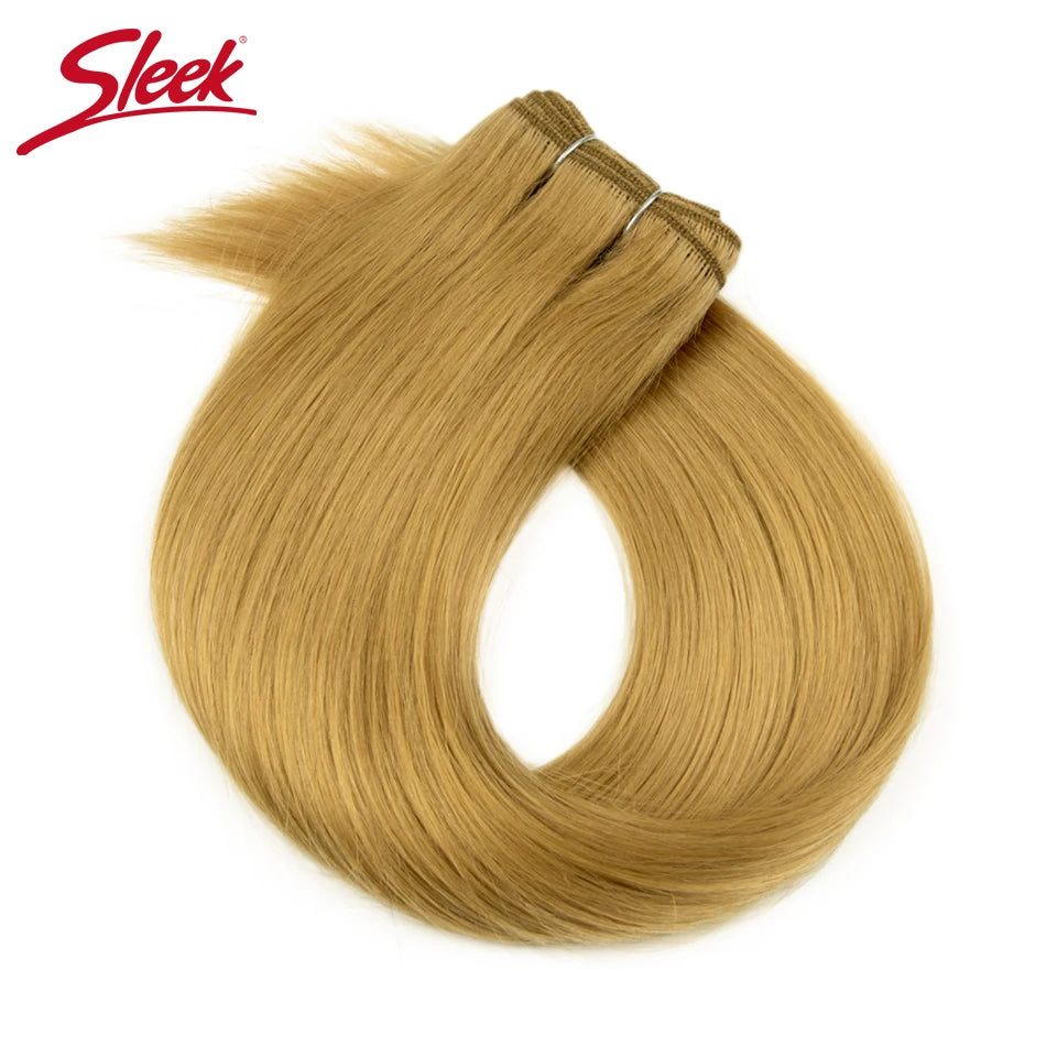 Sleek Peruvian Straight Human Hair Double Drawn Natural Human Hair Weave Bundles Highlight P4/27 P6/613 Remy Human Hair Bundle