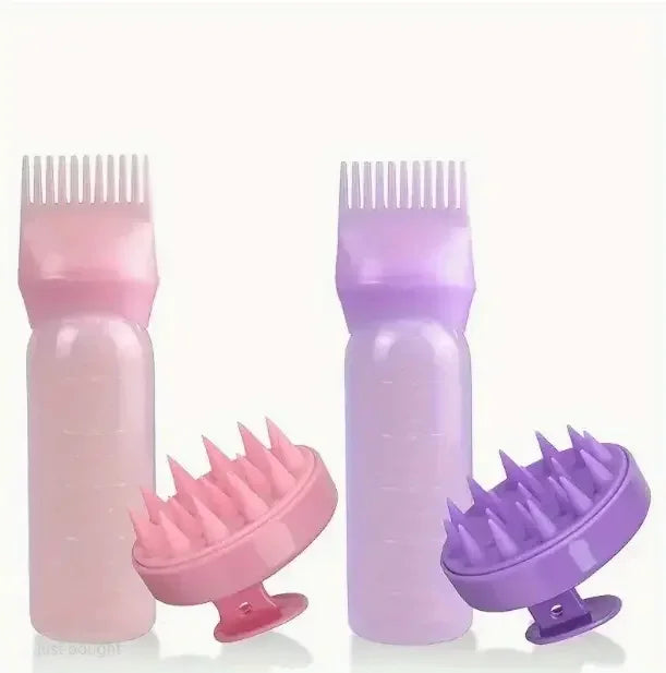 2-piece/set silicone tape root comb applicator hair  applicator shampoo brush salon hair styling tool，Special for real hair wigs