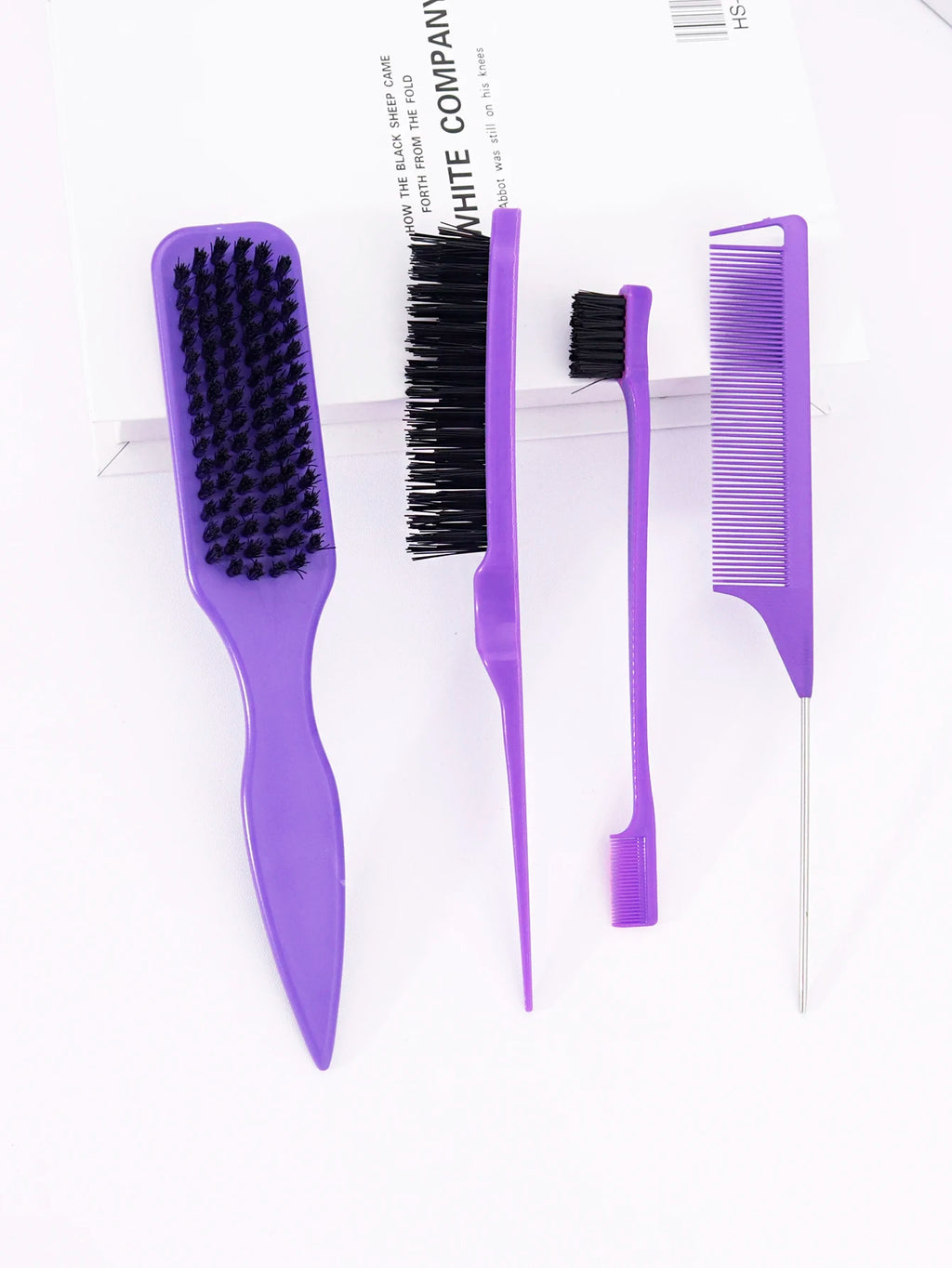 4pcs set of pointed tail brush combs, anti-static, nylon bristles, used for smoothing hair Special for Real Hair Wigs
