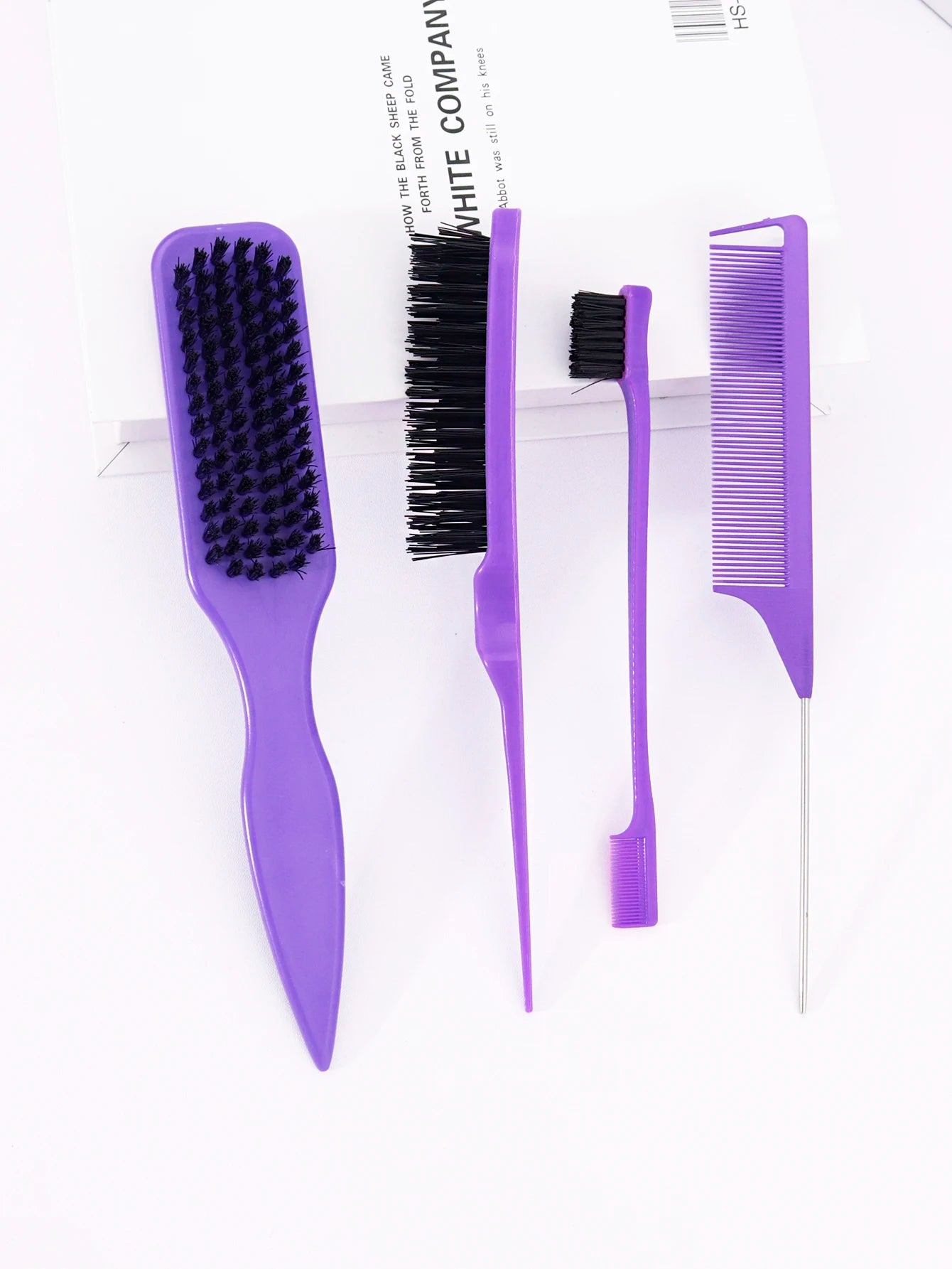 4pcs set of pointed tail brush combs, anti-static, nylon bristles, used for smoothing hair Special for Real Hair Wigs
