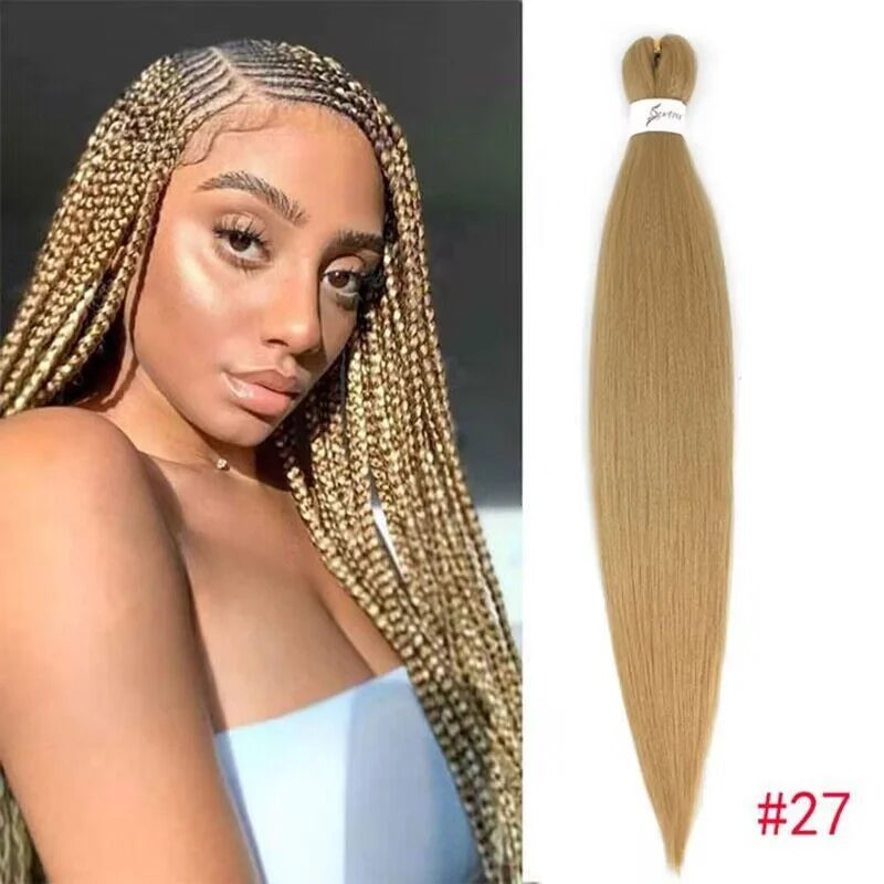26 Inch Easy Braids Synthetic Yaki Texture Professional Braiding Hair Braids Hot Water Setting Black Braiding Hair Pre Stretched