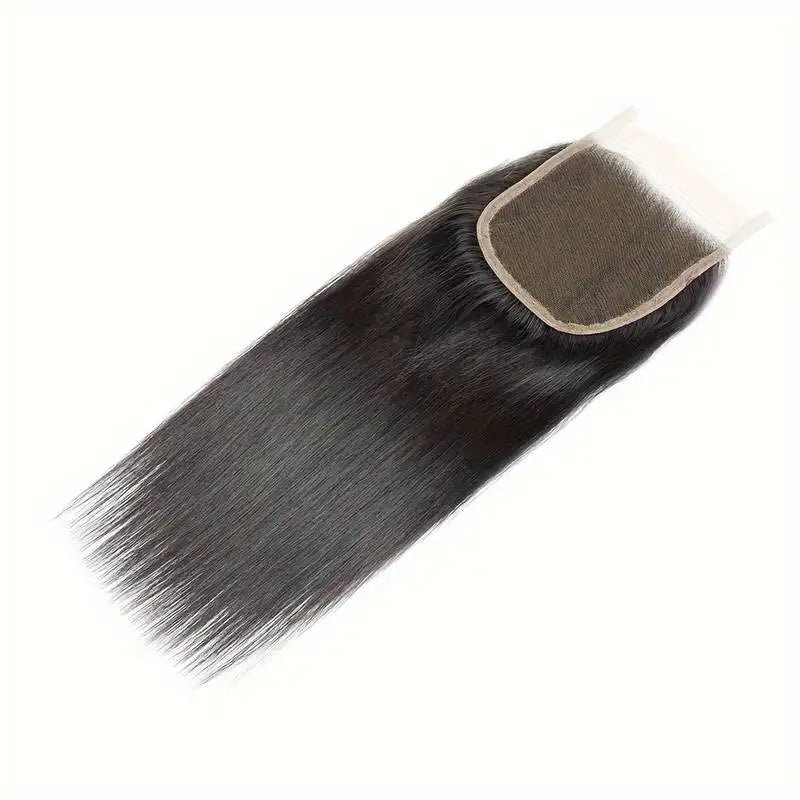 4x4 Closure Hand Tied Swiss Lace Human Hair Closure  Natural Brazilian Hair Straight Closure Lace Closure Human Hair For Women