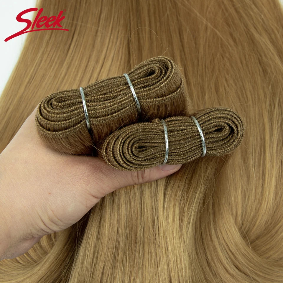 Sleek Brazilian Straight Human Hair Double Drawn Natural Human Hair Weave Bundles Remy Natural  Brown #4 #6 #8 Human Hair Bundle