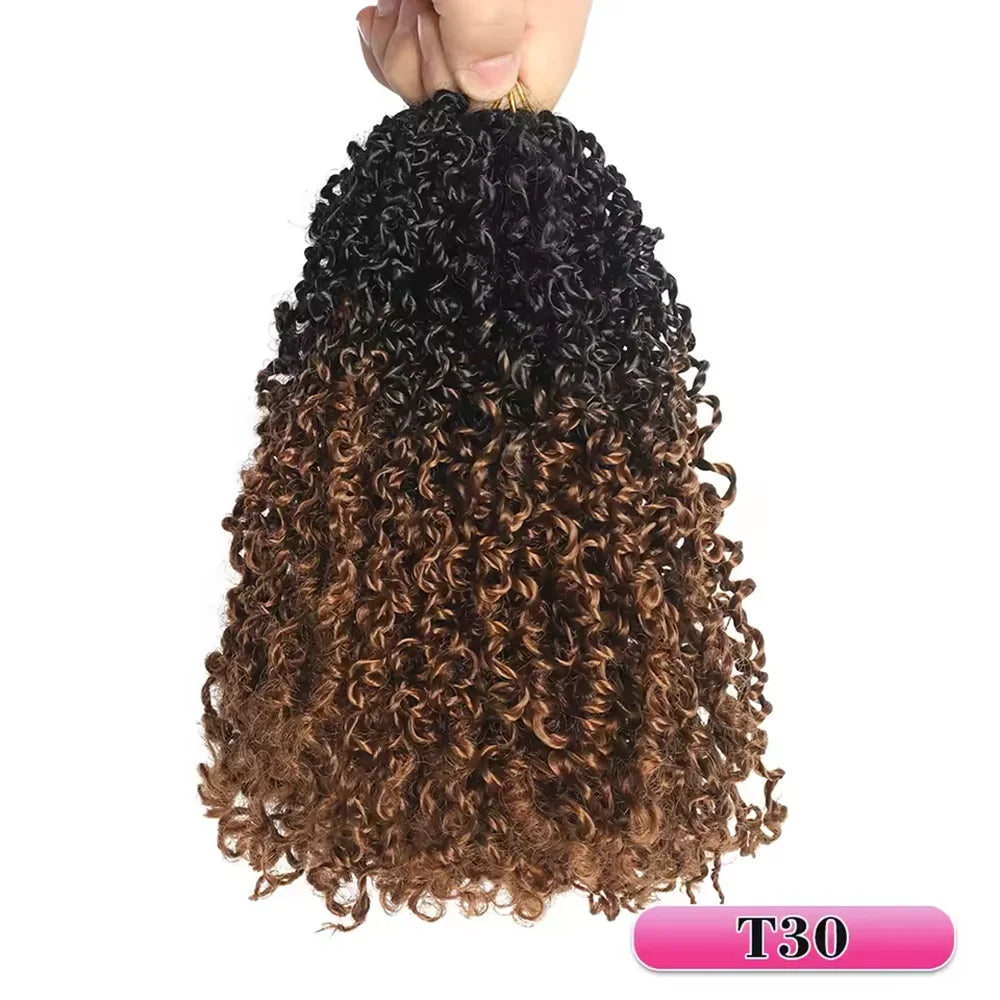 8/10/12Inch Pre-looped Yanky Twist Synthetic Crochet Hair 24s/PCS Pre-twisted Passion Twist Synthetic Braiding Hair Extensions