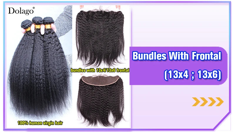 Kinky Straight Bundles Weave Coarse Yaki Straight Weaving Raw Indian Human Hair Bundles With Closure Hair Extensions For Women