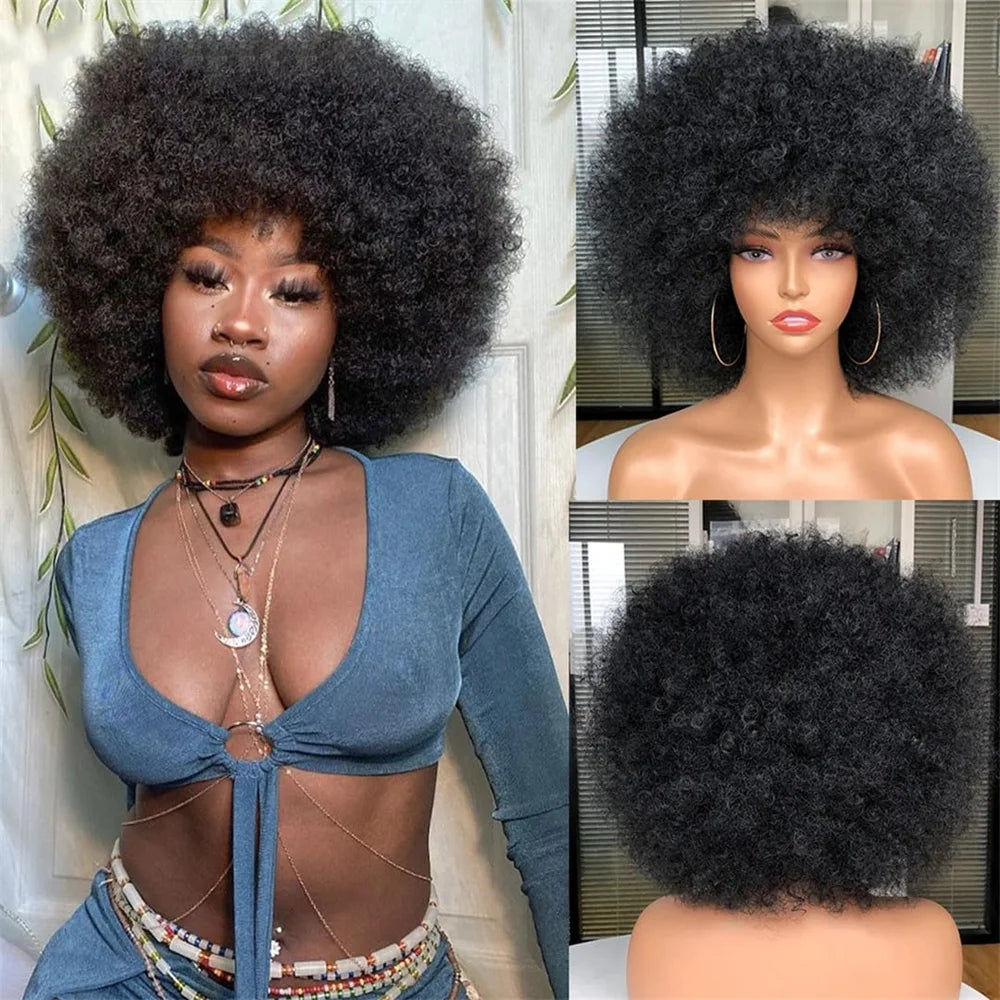 10inch Synthetic Afro Wigs Soft Natural Looking and Bouncy 70s Huge Fluffy Puff Wigs for Cosplay And Daily Party Cosplay Costume