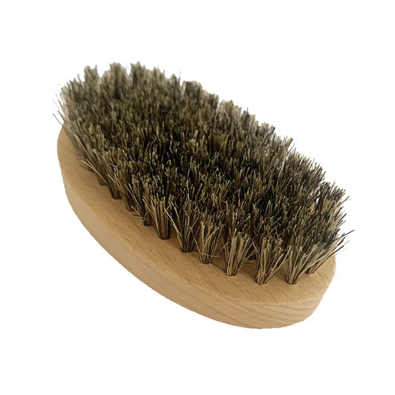 Beard Grooming Brush Oval Men Beard Brush for FACIAL Hair Soft Boar Bristle Brus,Special for Real Hair Wigs