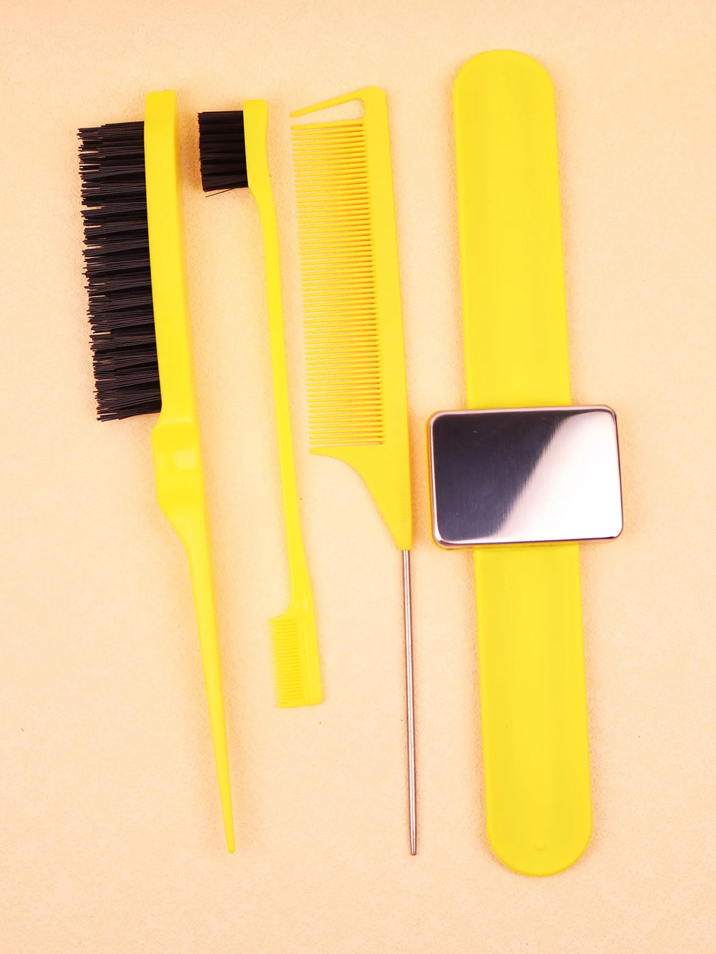 4pcshair brush, magnetic wristband, edge controlled tear comb, hair clip, silicone wrist strap，Special for real hair wigs