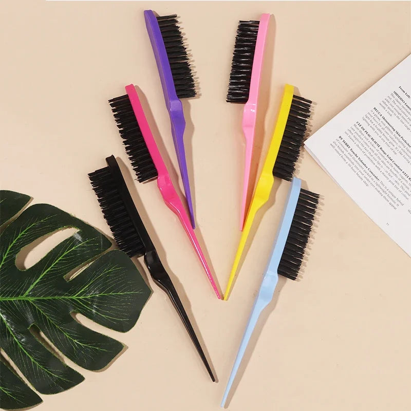Hair Teasing Brush Back Combing Brush Rat Tail Teasing Hair Brush for Back Combing Styling Tool Special for Real Hair Wigs