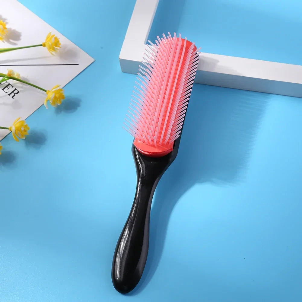 9 Rows Styling Hair Brush Straight Curly Hair Detangling Comb Scalp Massage Detachable Hairbrush Special for Real Hair Wigs