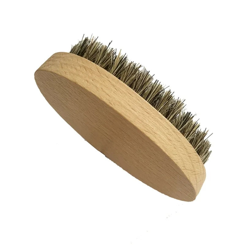 Beard Grooming Brush Oval Men Beard Brush for FACIAL Hair Soft Boar Bristle Brus,Special for Real Hair Wigs