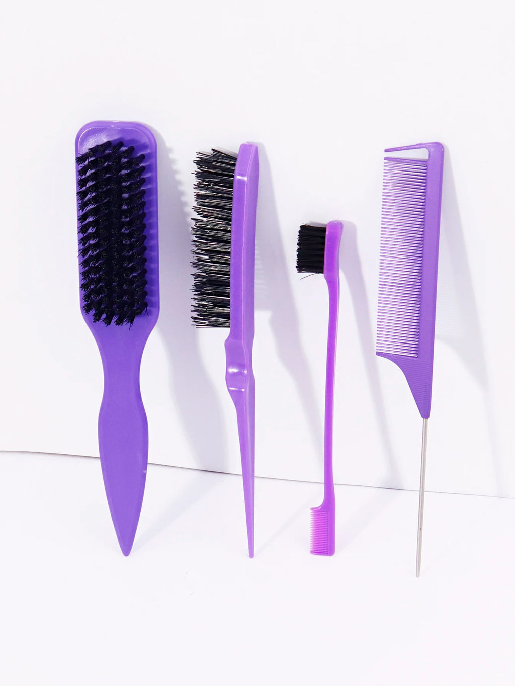 4pcs set of pointed tail brush combs, anti-static, nylon bristles, used for smoothing hair Special for Real Hair Wigs