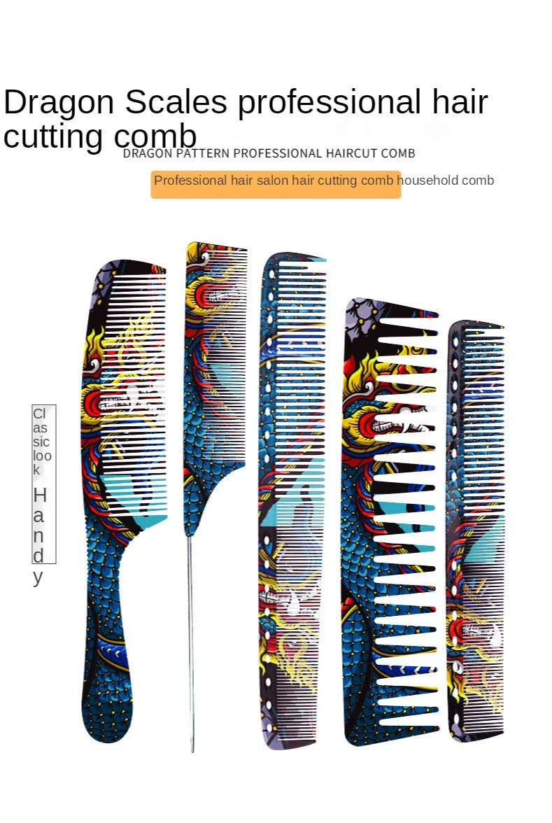 Chinese Dragon Personality Hair Cutting Comb Salon Hair Stylist Professional Male Pointed Tail Comb Special for Real Hair Wigs