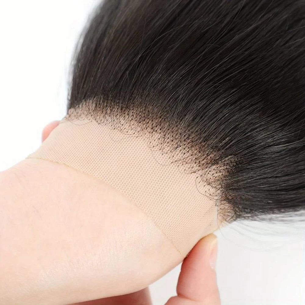 4x4 Closure Hand Tied Swiss Lace Human Hair Closure  Natural Brazilian Hair Straight Closure Lace Closure Human Hair For Women