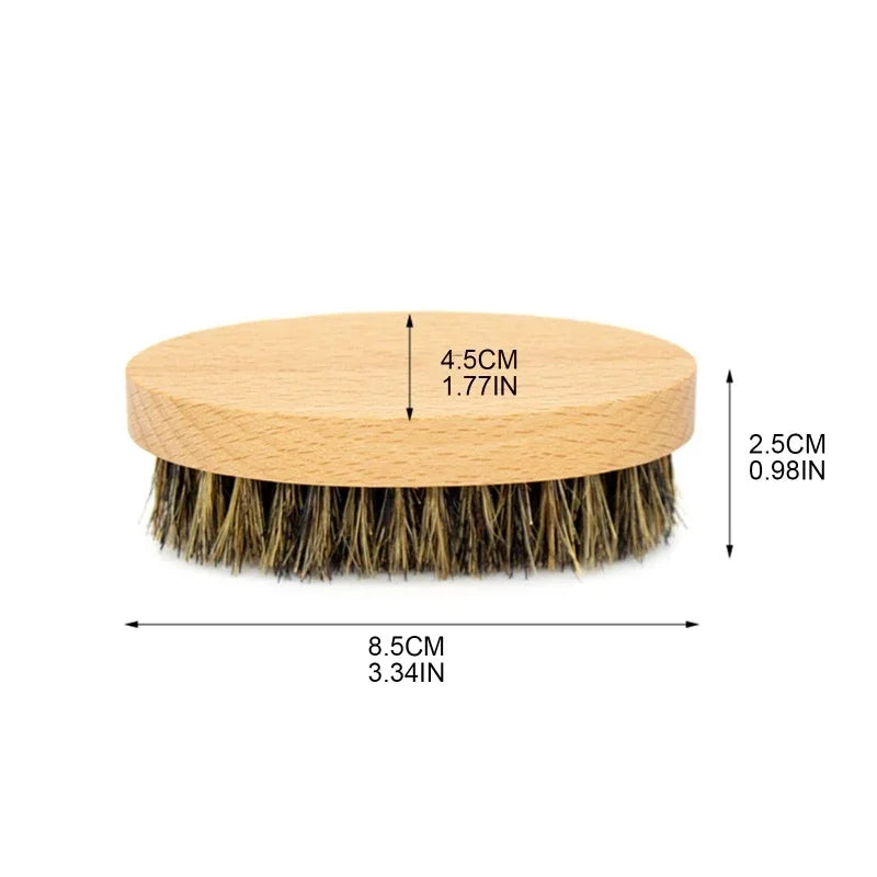 Beard Grooming Brush Oval Men Beard Brush for FACIAL Hair Soft Boar Bristle Brus,Special for Real Hair Wigs