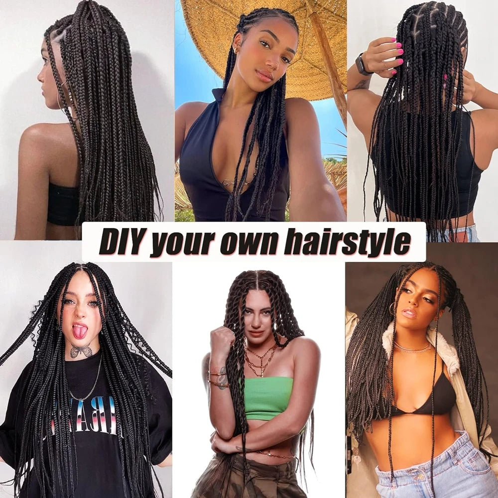 26 Inch Synthetic Black Braiding Hair Pre Stretched Easy Braids Yaki Texture Professional Braiding Hair Braids Hot Water Setting