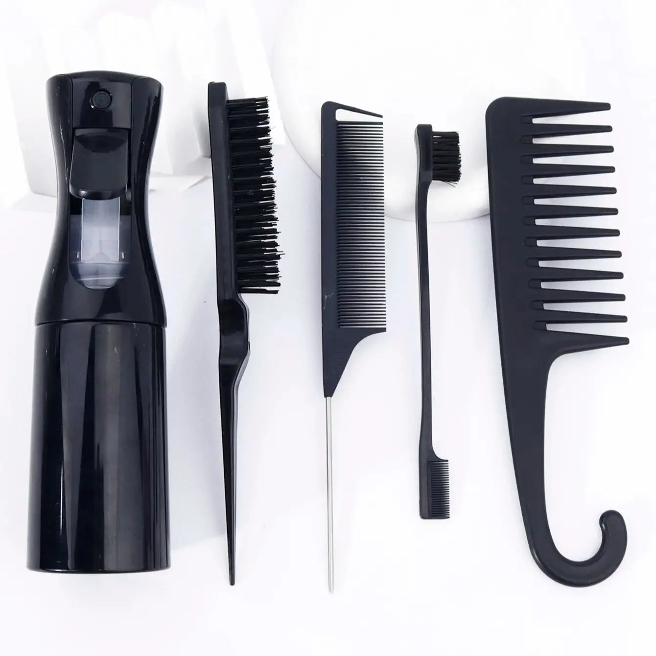 5 pieces/set of professional hairdressing tool set,with spray bottle and multi style comb set Special for Real Hair Wigs