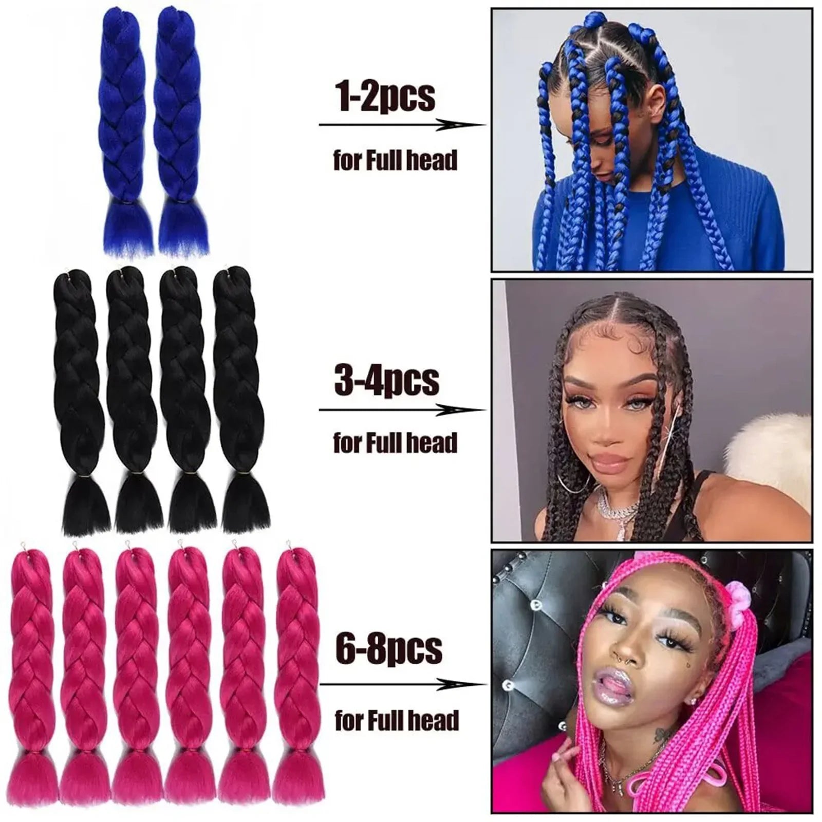 Synthetic 24 Inch 100g Braiding Hair Extensions