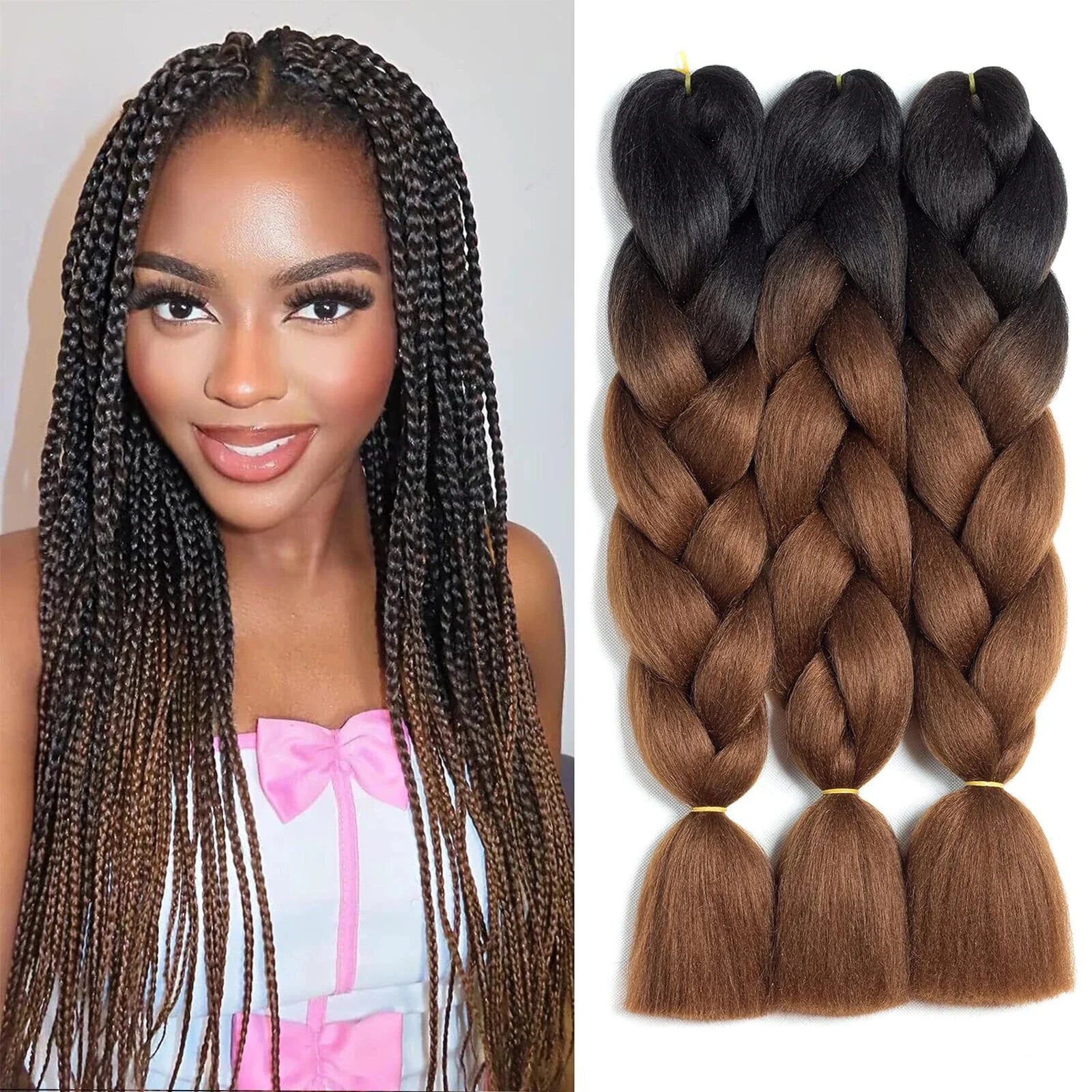 Synthetic Ombre Jumbo Braiding Hair 24 Inch