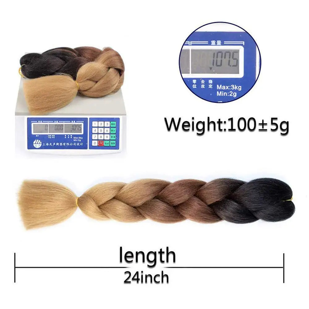 Synthetic Ombre Jumbo Braiding Hair 24 Inch