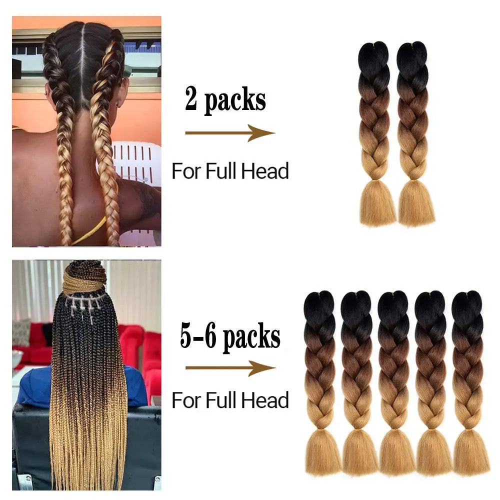 Synthetic Ombre Jumbo Braiding Hair 24 Inch