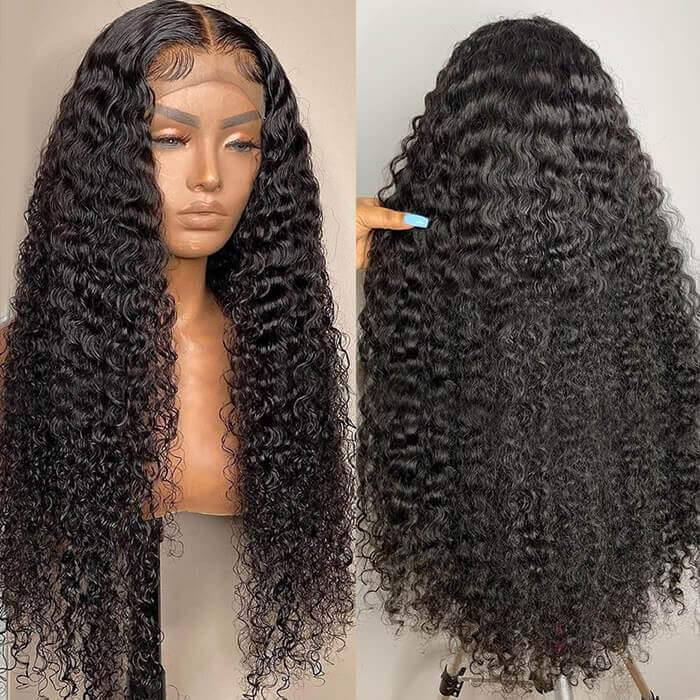 XBL Hair Curly Wig 4x4/5x5/6x6 HD Bleached Knots Lace Closure Wig Deep Curly Lace Closure Wig