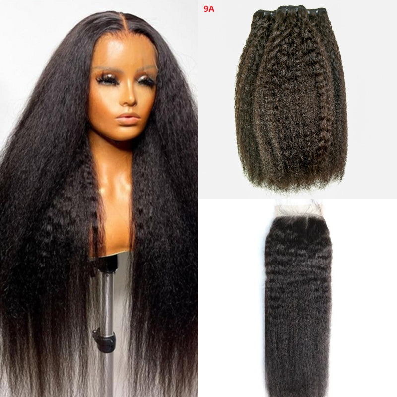 XBL Hair Miss Flawless / Lovely / Pretty Kinky Straight Human Hair Bundles with 5x5 Closure