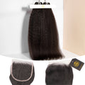 XBL Hair Miss Flawless / Lovely / Pretty Kinky Straight 6x6 HD Closure With 3 Humann Hair Bundles